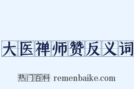 大医禅师赞反义词是什么意思的图片